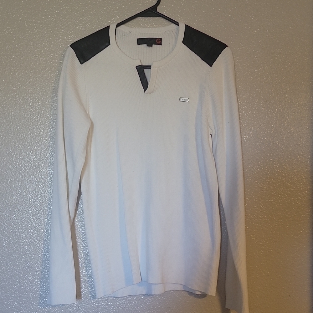 Guess Ivory Sweater with Black Accents